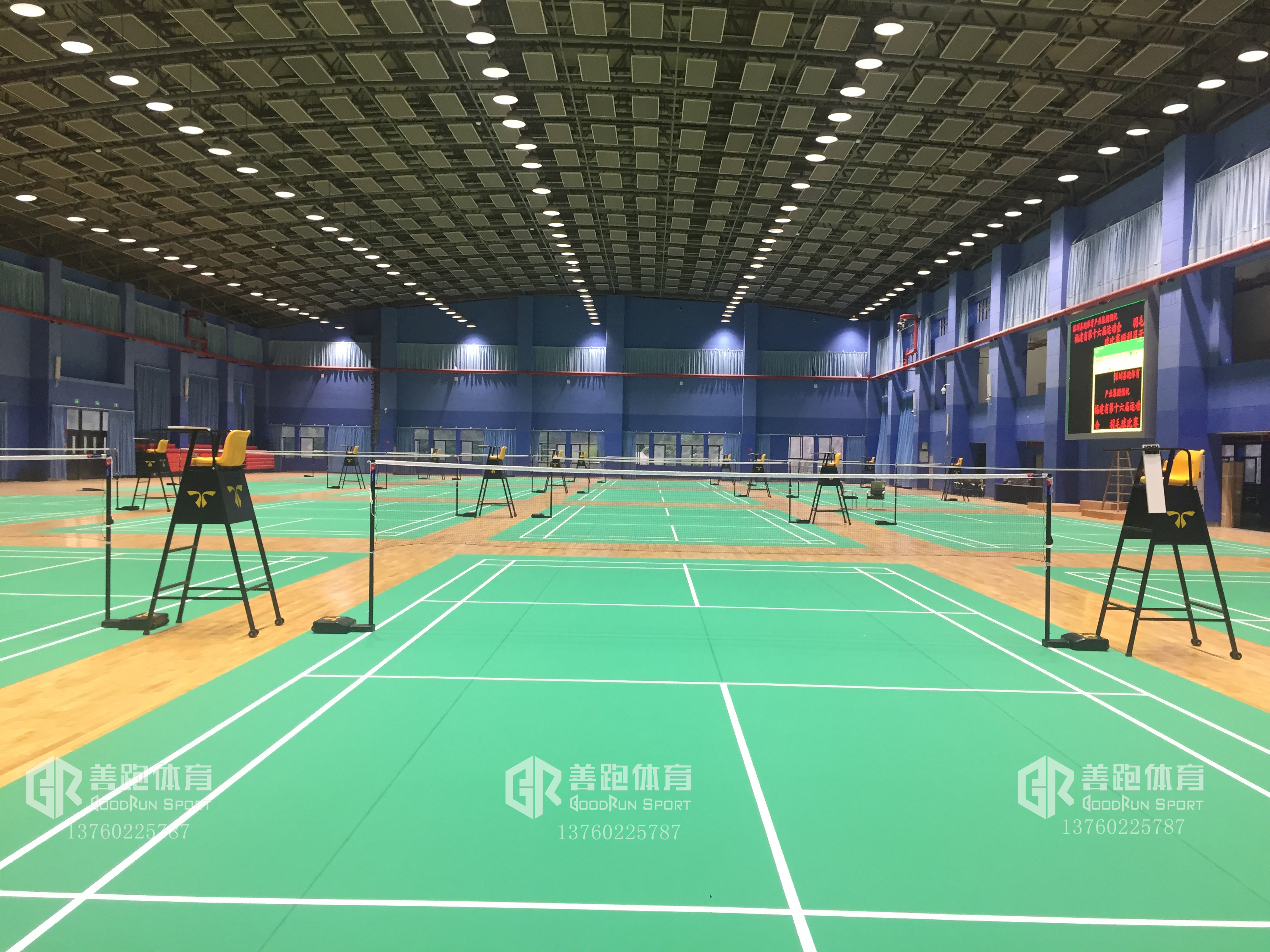 体育馆乒乓球PVC塑胶地板铺设案例，多少钱一平方？